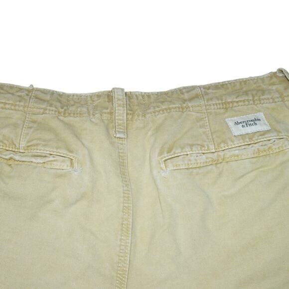 Abercrombie & Fitch Men’s Khaki Chino Shorts Size 32 Casual Flat Front - Picture 4 of 7